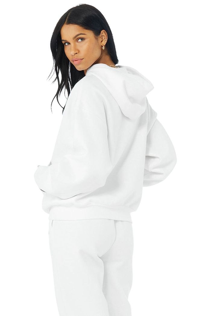 Sudadera Con Capucha Alo Yoga Accolade Mujer Blancos | 318296YSU