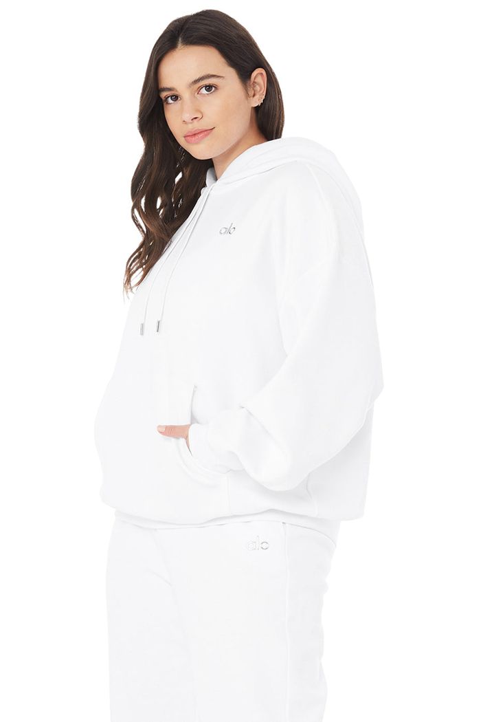 Sudadera Con Capucha Alo Yoga Accolade Mujer Blancos | 318296YSU