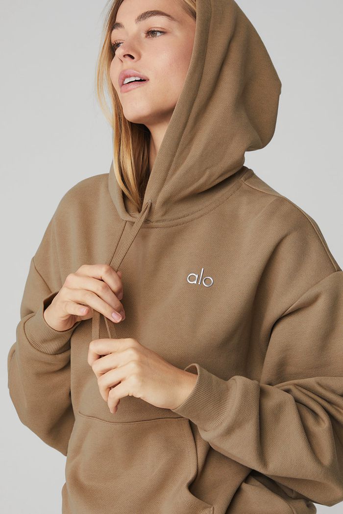 Sudadera Con Capucha Alo Yoga Accolade Mujer Marrom | 451607BSD