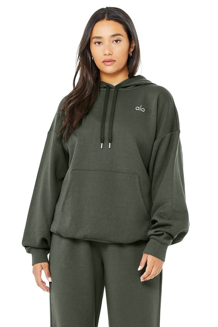 Sudadera Con Capucha Alo Yoga Accolade Mujer Verdes Oscuro | 835694ONZ