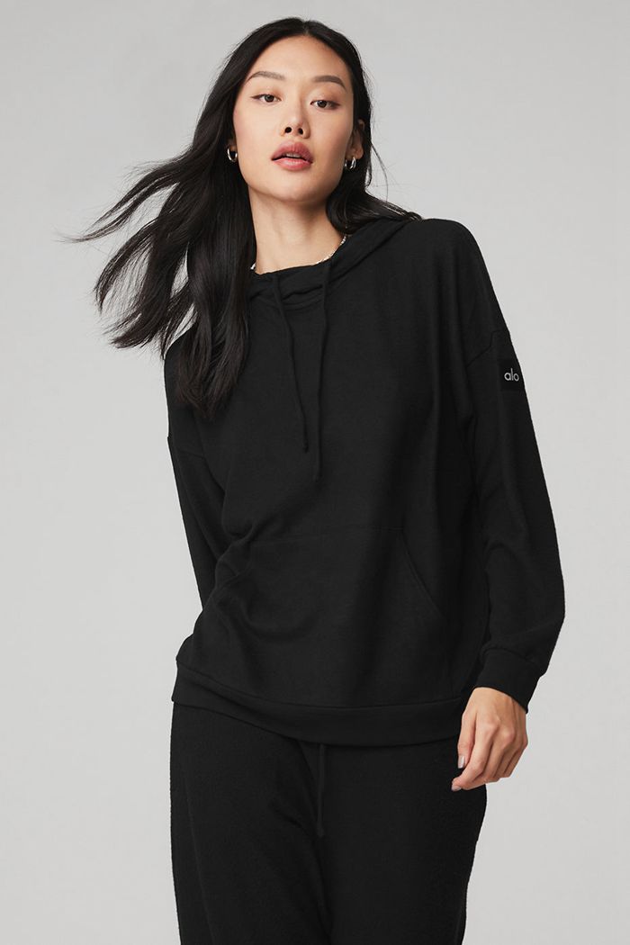 Sudadera Con Capucha Alo Yoga Alolux Cozy Mujer Negros | 682493JBS