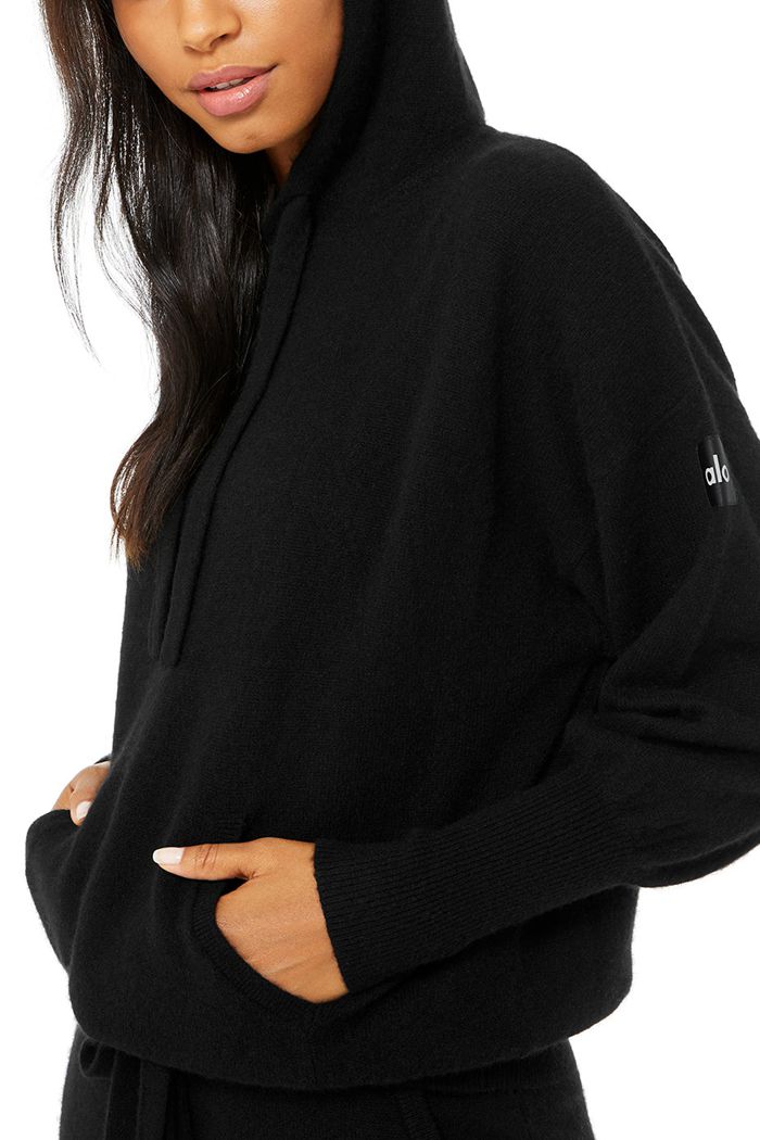 Sudadera Con Capucha Alo Yoga Cashmere Jet Set Mujer Negros | 681243YNH