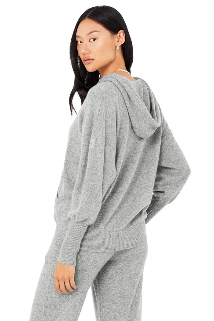 Sudadera Con Capucha Alo Yoga Cashmere Jet Set Mujer Grises | 914308MAN