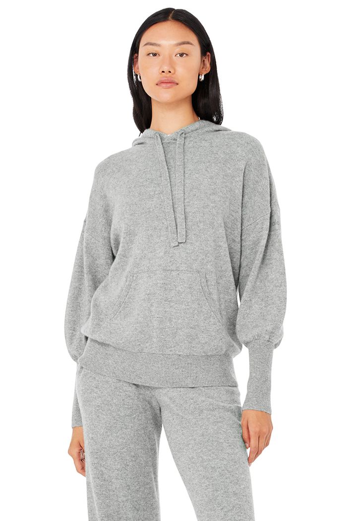 Sudadera Con Capucha Alo Yoga Cashmere Jet Set Mujer Grises | 914308MAN