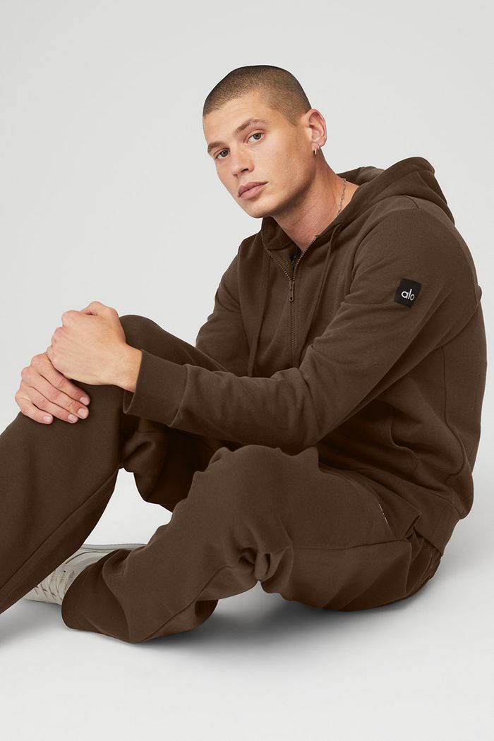 Sudadera Con Capucha Alo Yoga Everyday Full Zip Hombre Negros | 186704HEY