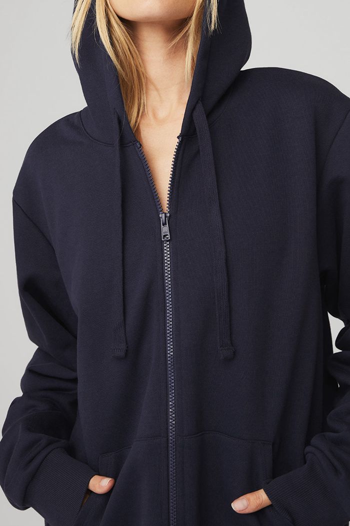 Sudadera Con Capucha Alo Yoga Everyday Full Zip Mujer Negros | 210467XIE