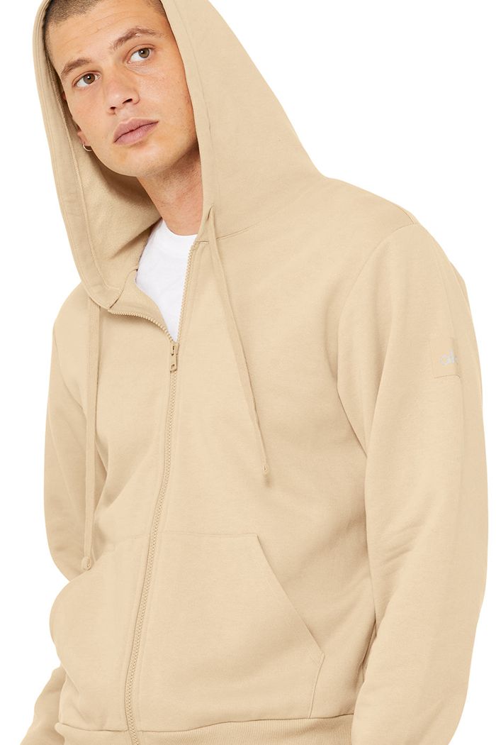 Sudadera Con Capucha Alo Yoga Everyday Full Zip Hombre Marrom | 920186HCV