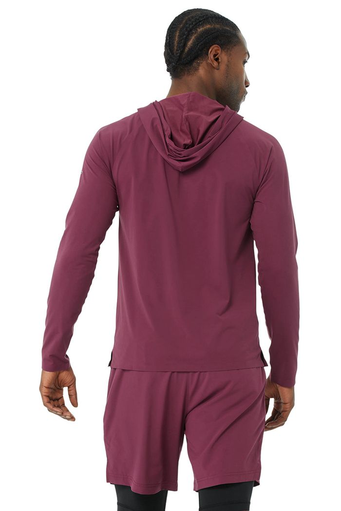 Sudadera Con Capucha Alo Yoga Idol Encapuchado Runner Hombre Rojos | 046735ZLX