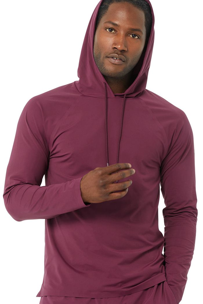 Sudadera Con Capucha Alo Yoga Idol Encapuchado Runner Hombre Rojos | 046735ZLX