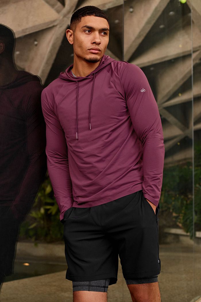 Sudadera Con Capucha Alo Yoga Idol Encapuchado Runner Hombre Rojos | 046735ZLX