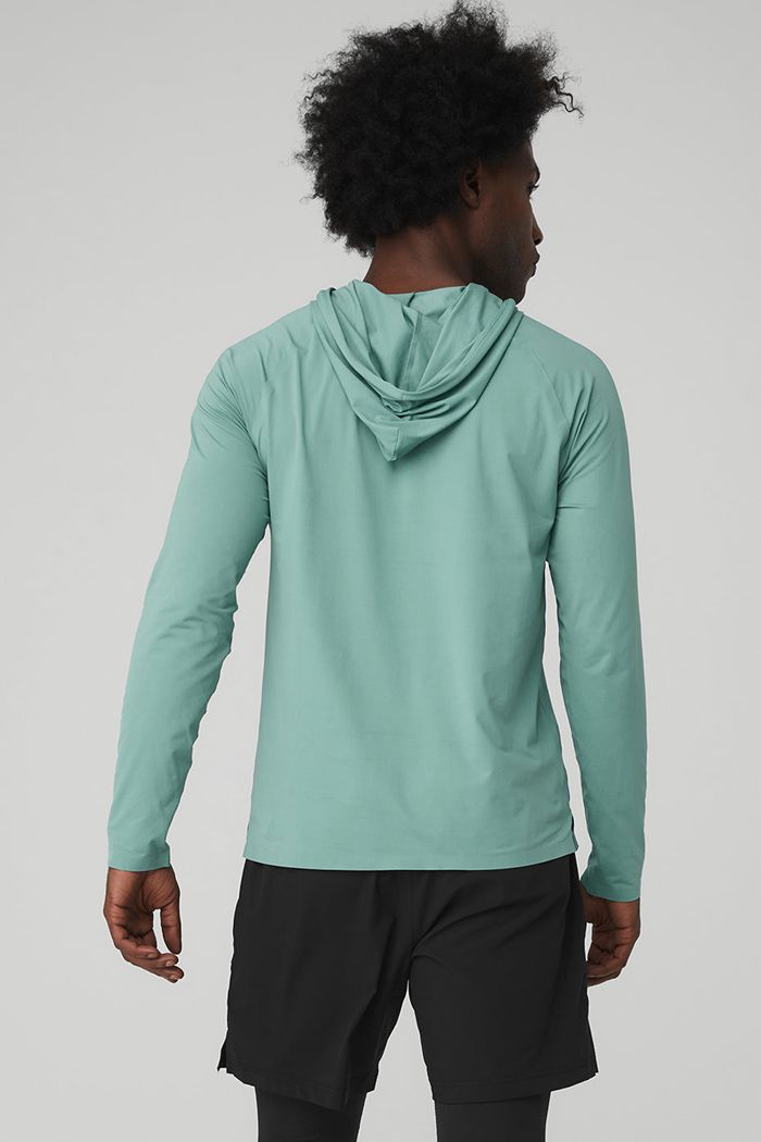 Sudadera Con Capucha Alo Yoga Idol Encapuchado Runner Hombre Azules | 072596ZBF