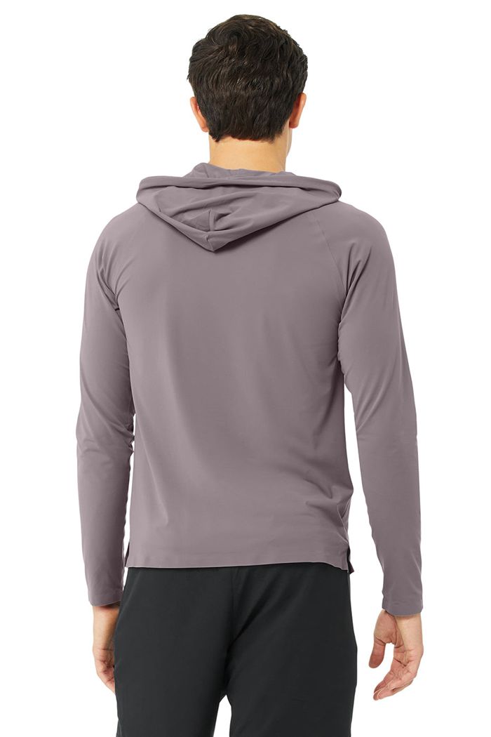 Sudadera Con Capucha Alo Yoga Idol Encapuchado Runner Hombre Morados | 269510DMH