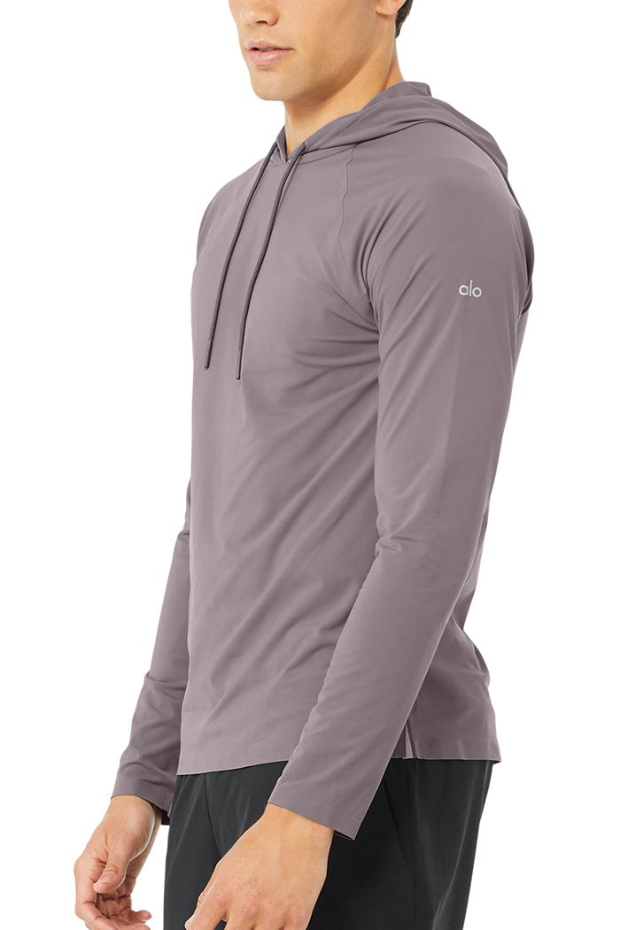 Sudadera Con Capucha Alo Yoga Idol Encapuchado Runner Hombre Morados | 269510DMH