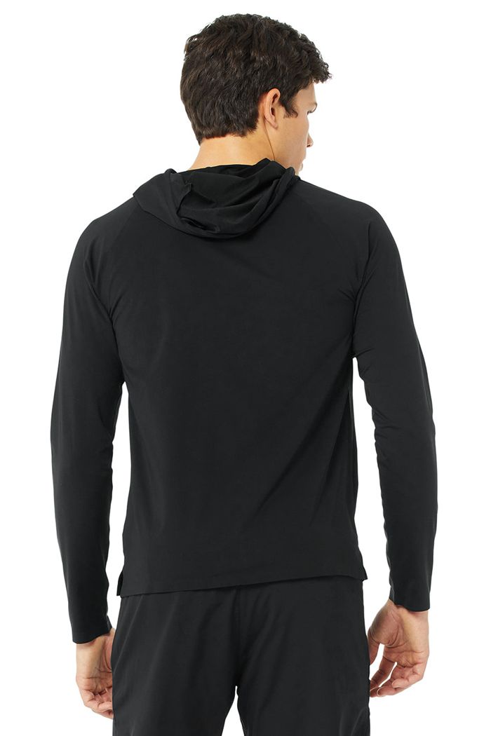 Sudadera Con Capucha Alo Yoga Idol Encapuchado Runner Hombre Negros | 629157PYR