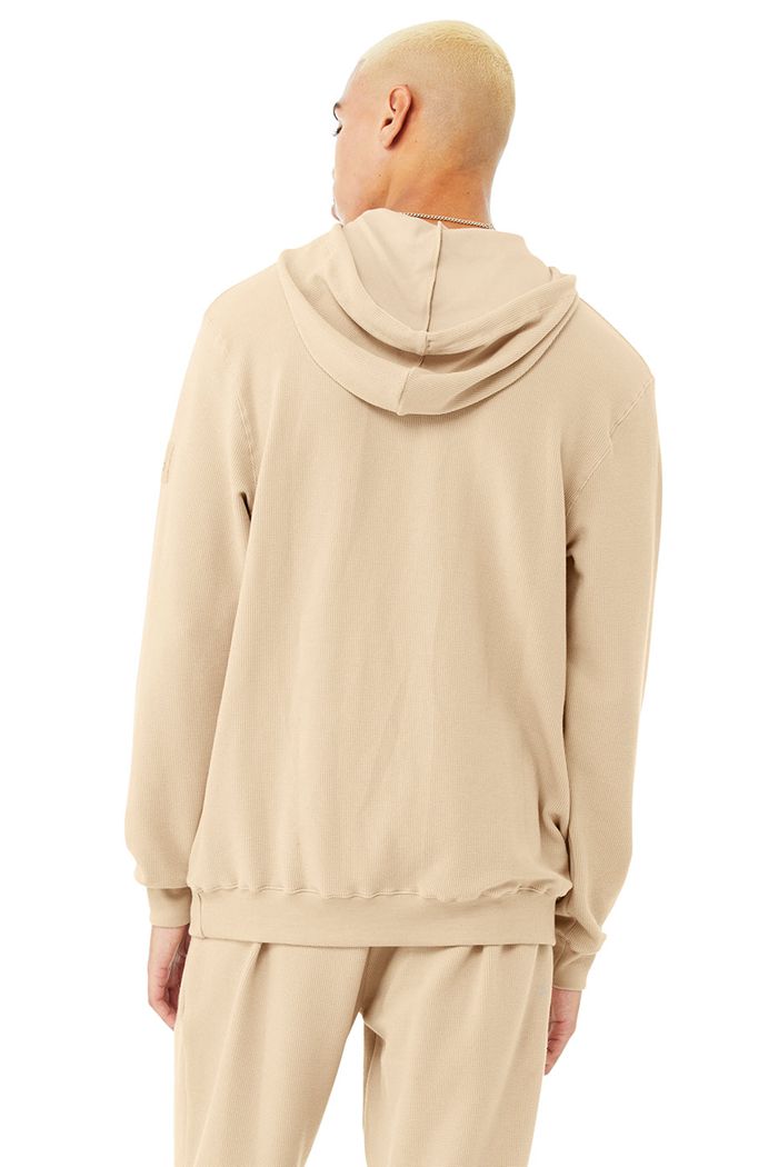 Sudadera Con Capucha Alo Yoga Micro Waffle Fast Break Hombre Marrom | 819650GEB