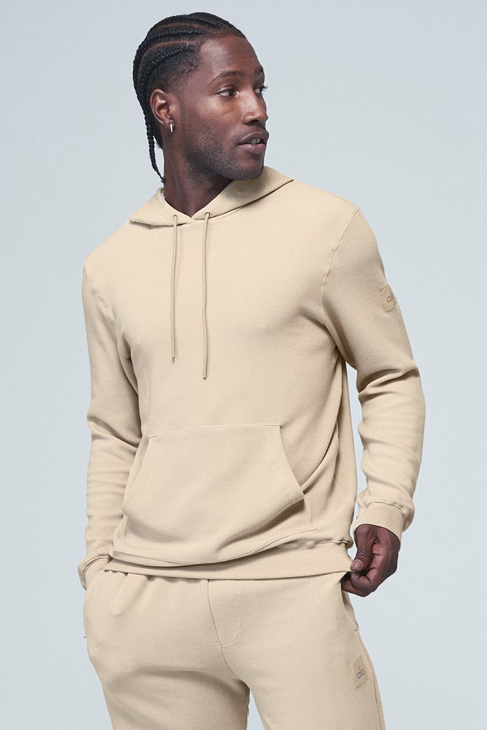 Sudadera Con Capucha Alo Yoga Micro Waffle Fast Break Hombre Marrom | 819650GEB