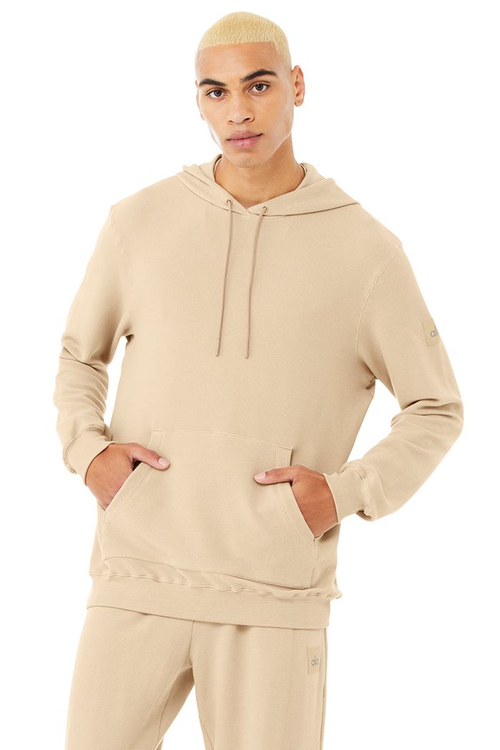 Sudadera Con Capucha Alo Yoga Micro Waffle Fast Break Hombre Marrom | 819650GEB