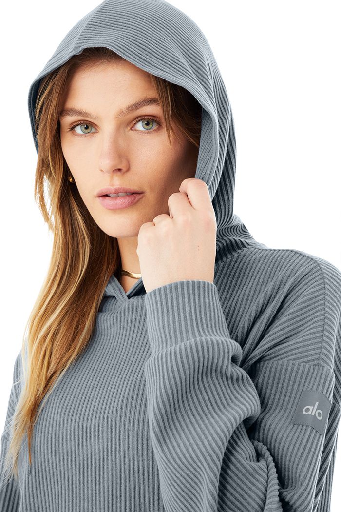 Sudadera Con Capucha Alo Yoga Muse Mujer Grises | 387690YBD