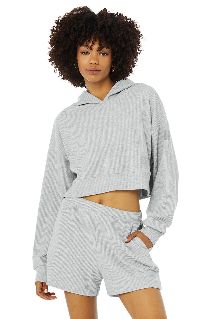 Sudadera Con Capucha Alo Yoga Muse Mujer Grises | 716089WPF