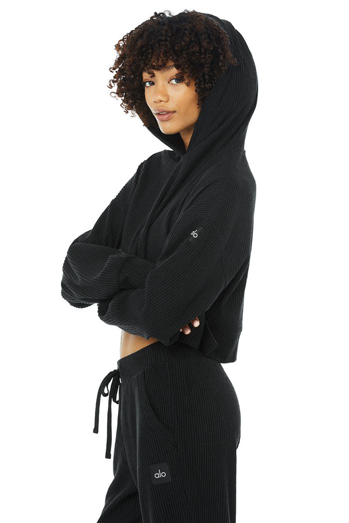 Sudadera Con Capucha Alo Yoga Muse Mujer Negros | 924517ZHM