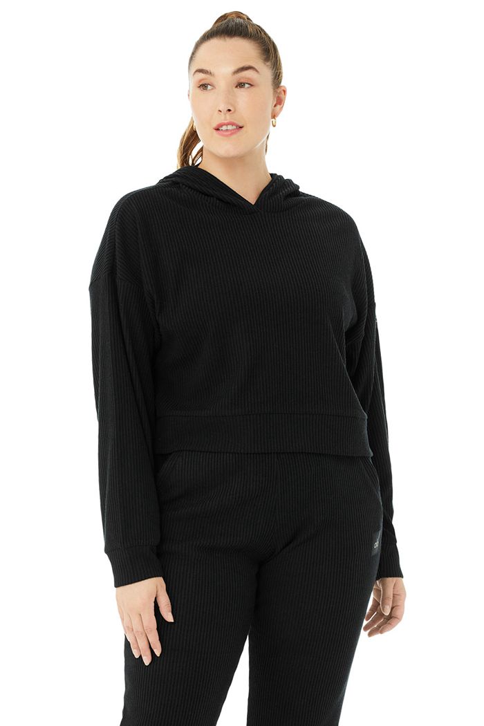 Sudadera Con Capucha Alo Yoga Muse Mujer Negros | 924517ZHM