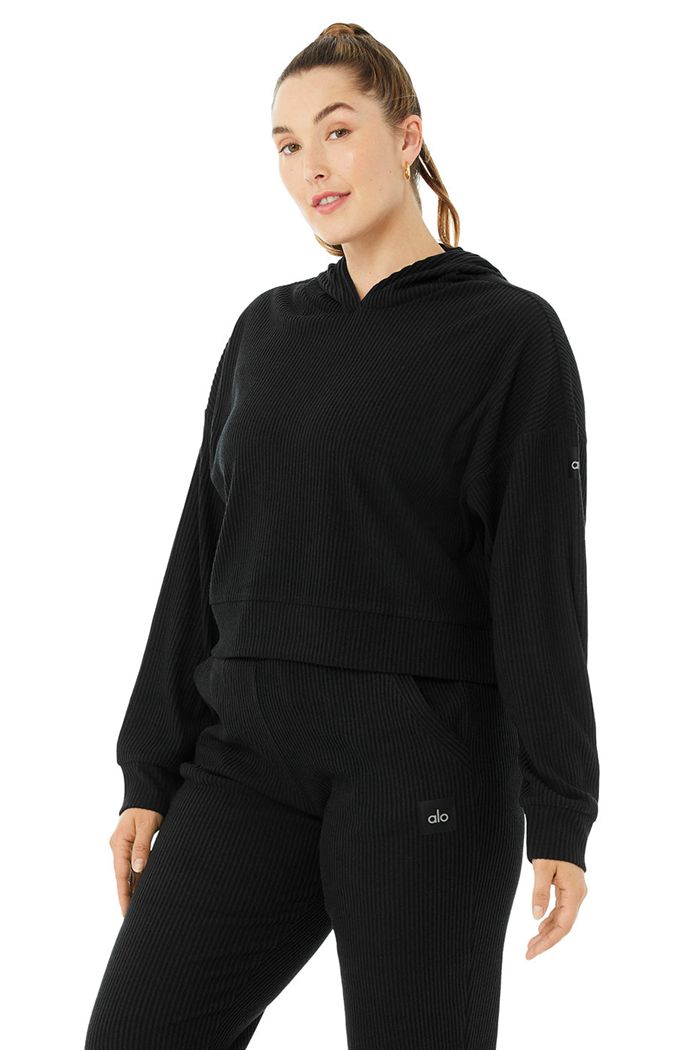 Sudadera Con Capucha Alo Yoga Muse Mujer Negros | 924517ZHM