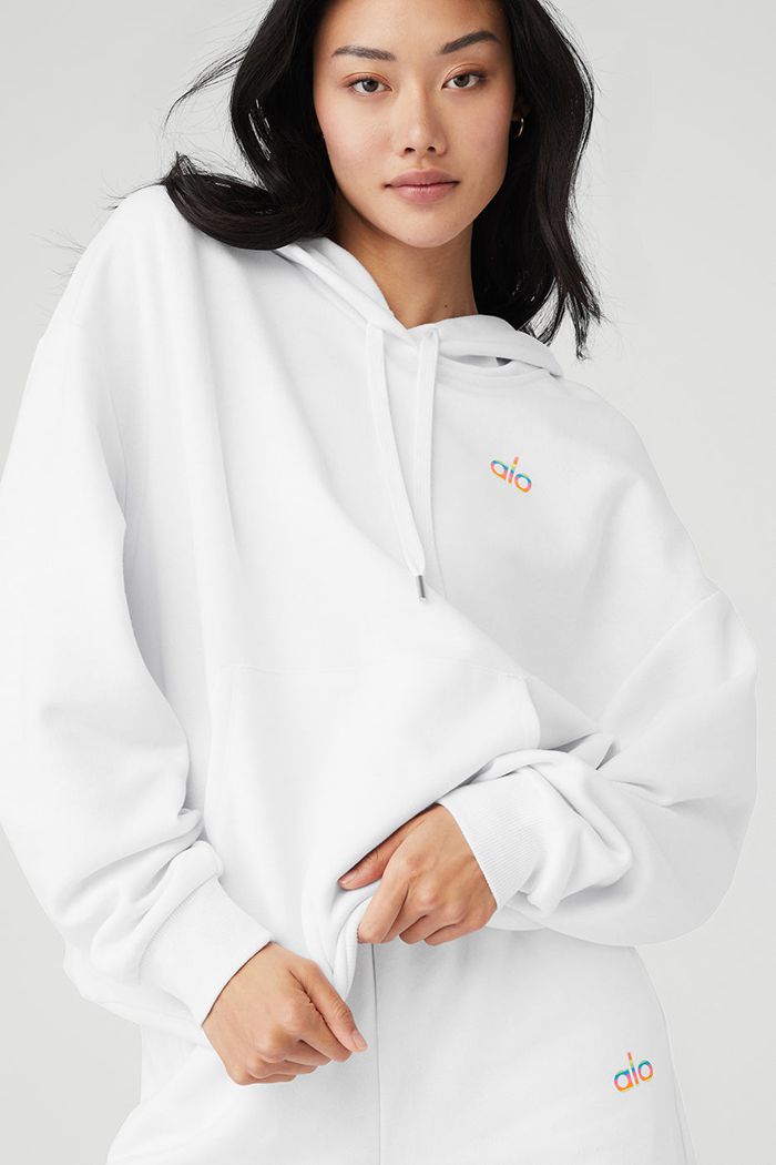 Sudadera Con Capucha Alo Yoga Pride Accolade Mujer Blancos | 397561NYX