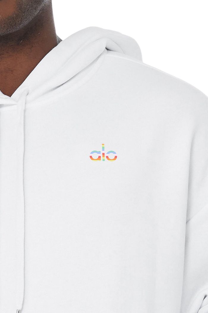 Sudadera Con Capucha Alo Yoga Pride Accolade Hombre Blancos | 947108XCW