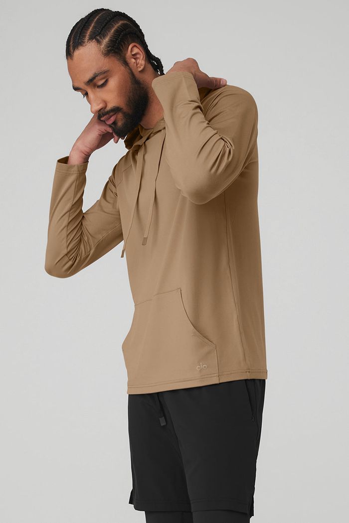 Sudadera Con Capucha Alo Yoga The Conquer Hombre Marrom | 239470DJA