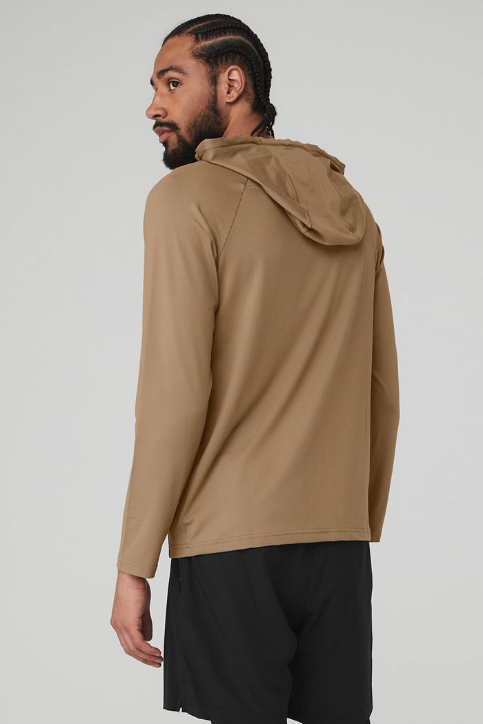 Sudadera Con Capucha Alo Yoga The Conquer Hombre Marrom | 239470DJA