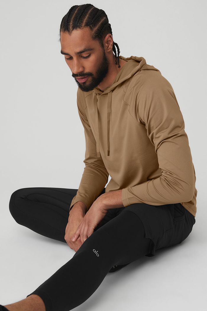 Sudadera Con Capucha Alo Yoga The Conquer Hombre Marrom | 239470DJA