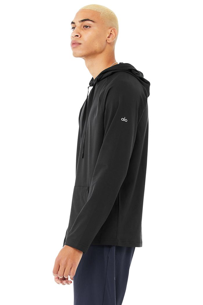 Sudadera Con Capucha Alo Yoga The Conquer Hombre Negros | 567108RJU