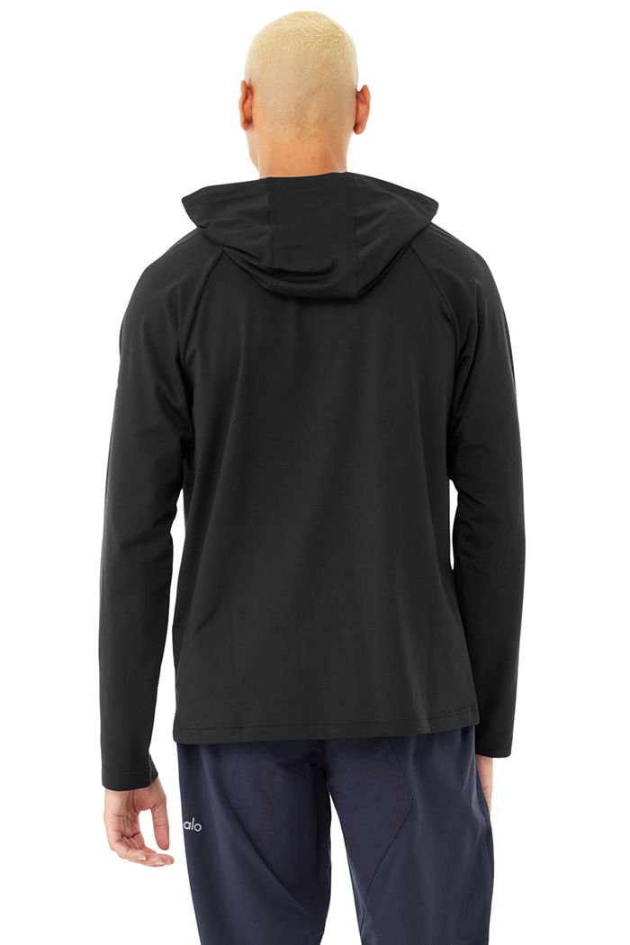 Sudadera Con Capucha Alo Yoga The Conquer Hombre Negros | 567108RJU