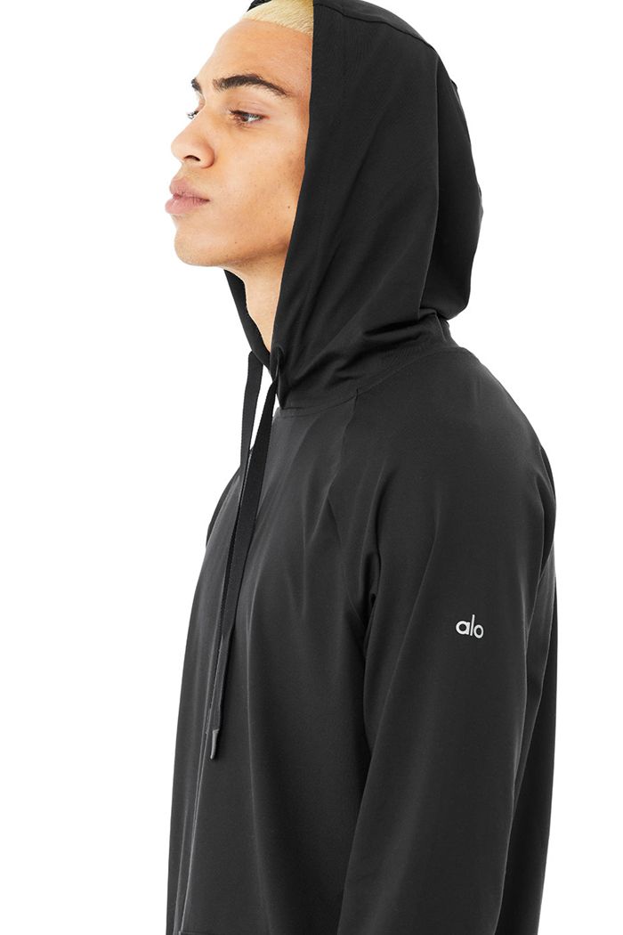 Sudadera Con Capucha Alo Yoga The Conquer Hombre Negros | 567108RJU