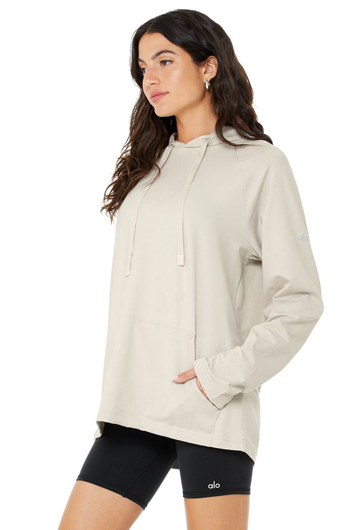 Sudadera Con Capucha Alo Yoga The Conquer Mujer Beige | 895643CYV