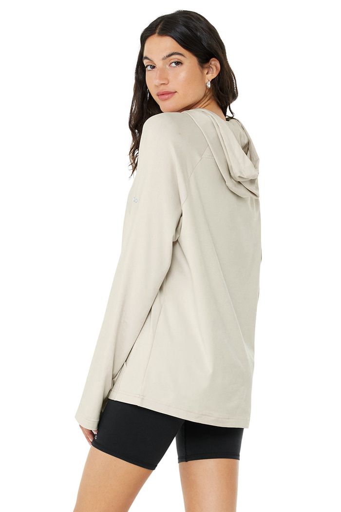 Sudadera Con Capucha Alo Yoga The Conquer Mujer Beige | 895643CYV