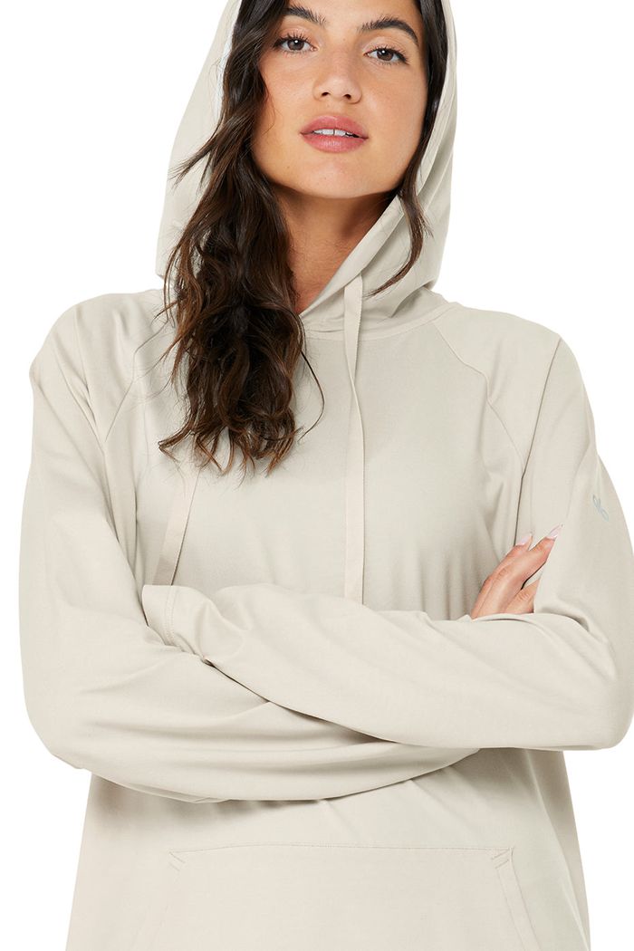 Sudadera Con Capucha Alo Yoga The Conquer Mujer Beige | 895643CYV