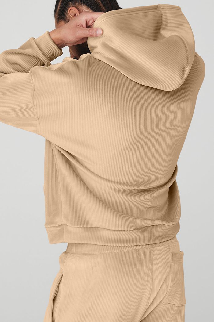 Sudadera Con Capucha Alo Yoga Velour Baller Hombre Marrom | 154960RFB