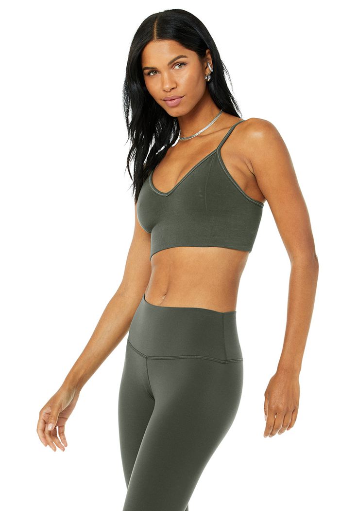 Sujetadores Alo Yoga Delight Bralette Mujer Verdes Oscuro | 472630VXC