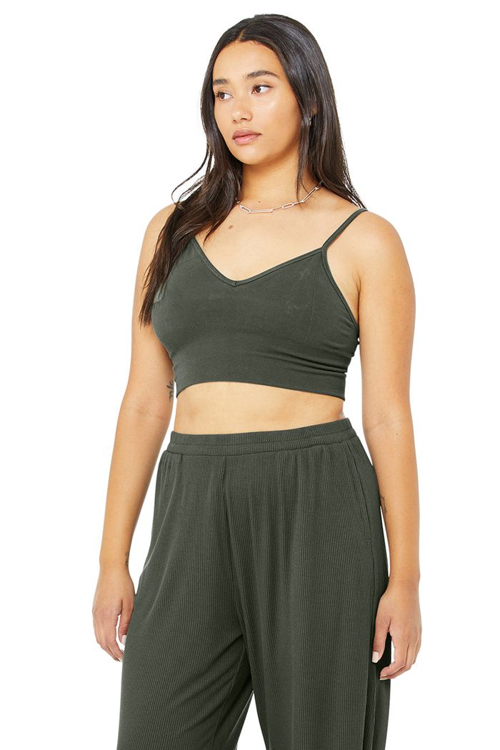 Sujetadores Alo Yoga Delight Bralette Mujer Verdes Oscuro | 472630VXC