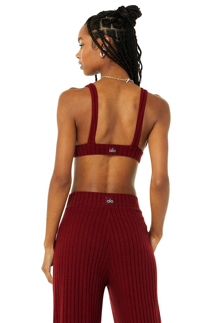 Sujetadores Alo Yoga Ribbed Take Comodidad Mujer Rojos | 687352MHF