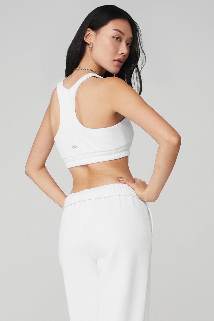 Sujetadores Alo Yoga Scoop Neck Sweatshirt Mujer Blancos | 429730FTA