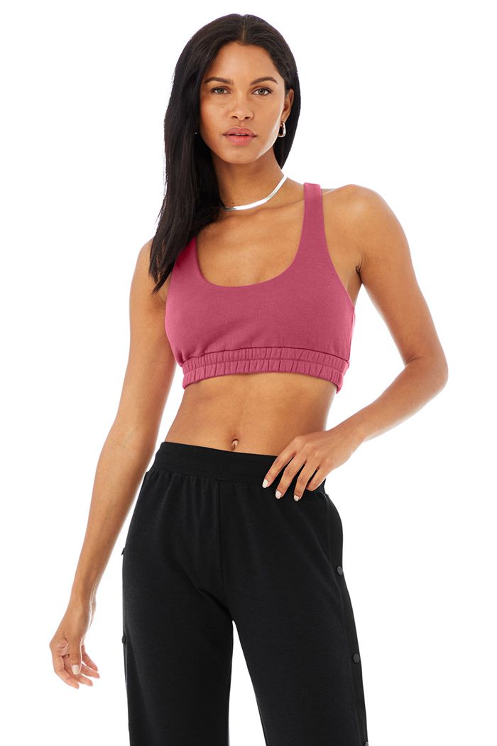 Sujetadores Alo Yoga Scoop Neck Sweatshirt Mujer Morados | 813526OTS