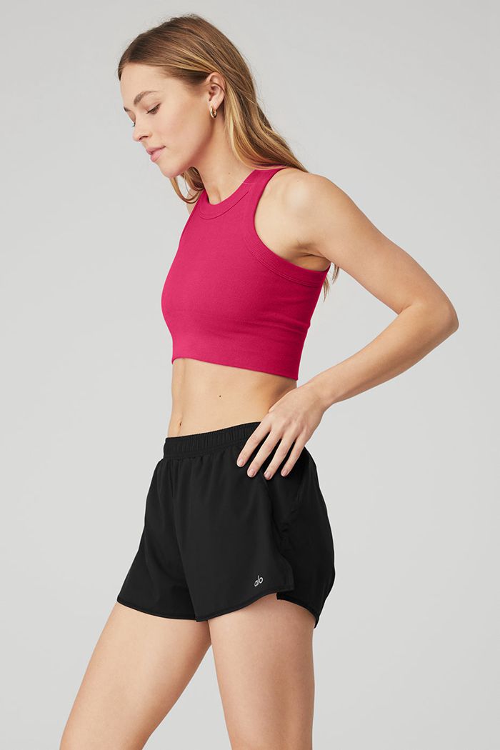 Sujetadores Alo Yoga Seamless Delight High Neck Mujer Rojos | 879543NCL