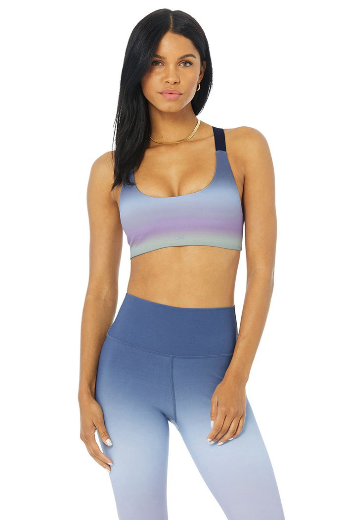 Sujetadores Alo Yoga Vapor Gradient Dusk Take Charge Mujer Azules | 570862NDU