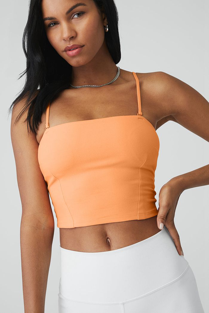 Tank Tops Alo Yoga Alosoft Convertible Sunkissed Bandeau Mujer Naranjas | 641098BIE