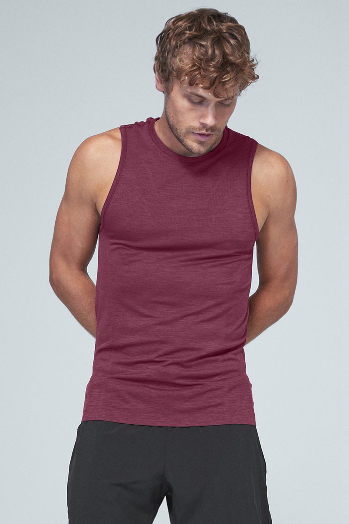 Tank Tops Alo Yoga Amplify Seamless Muscle Hombre Rojos | 739268CKA