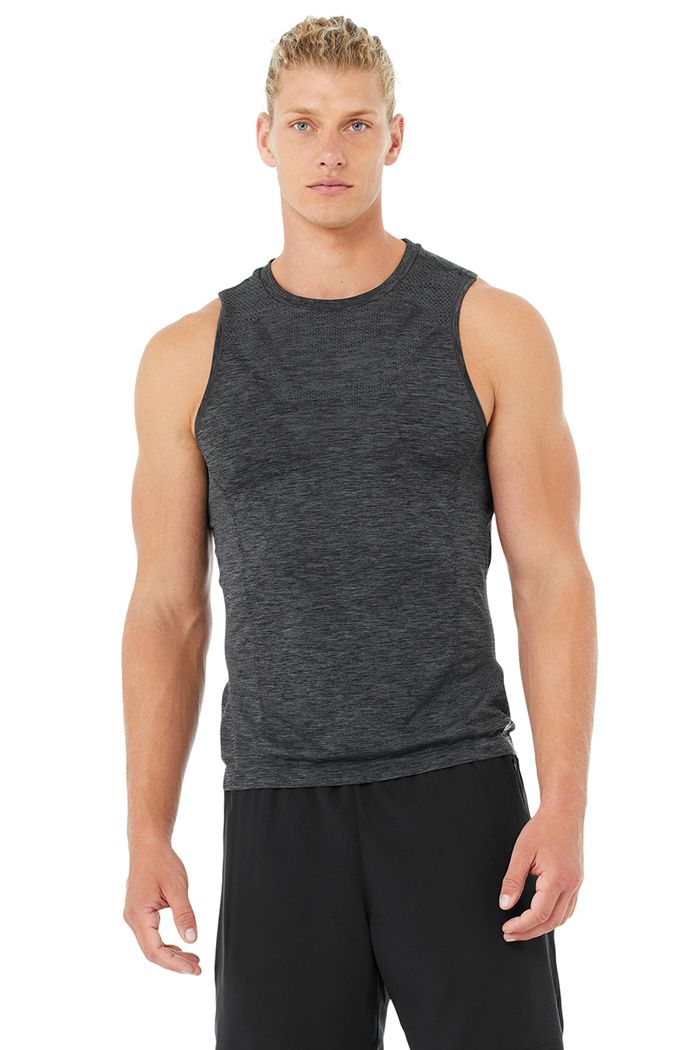 Tank Tops Alo Yoga Amplify Seamless Muscle Hombre Negros | 912836AIR