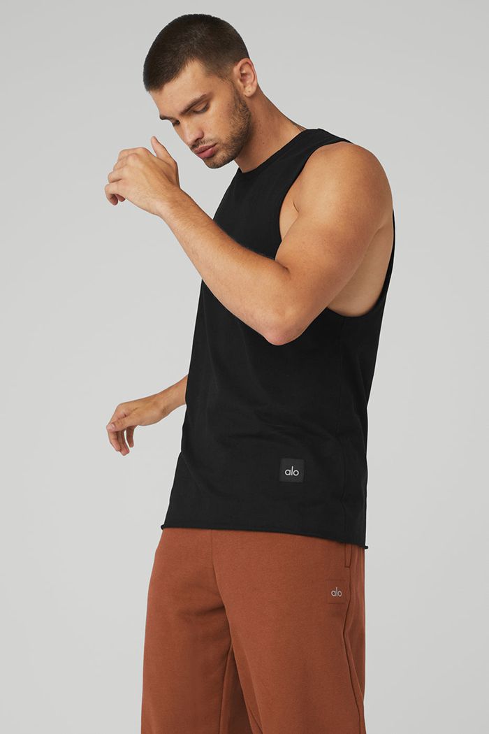 Tank Tops Alo Yoga Society Hombre Negros | 756820WZT