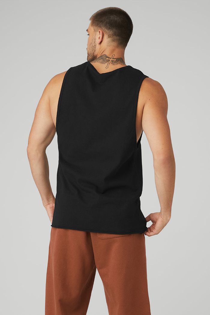 Tank Tops Alo Yoga Society Hombre Negros | 756820WZT